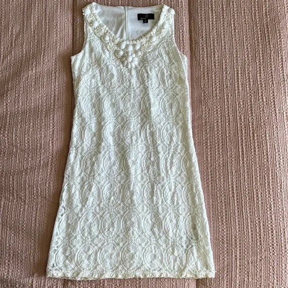Ronni Nicole Dresses | White Beaded Lace Dress By Ronni Nicole - Size 4 | Color: White | Size: 4 | Therosiehanger's Closet